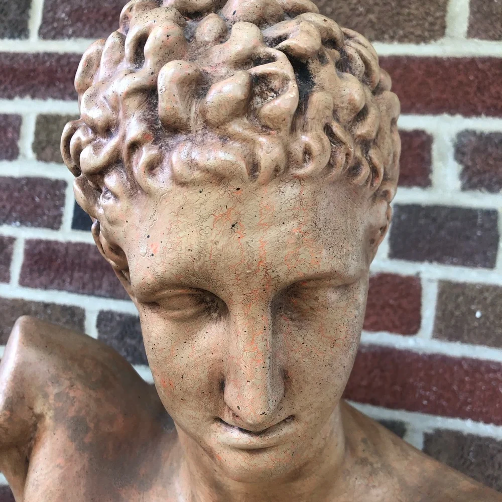Hermes Messenger of Zeus 20” bronze colored chalkware  bust Greece imported